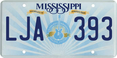 MS license plate LJA393