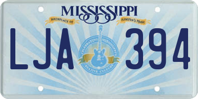 MS license plate LJA394