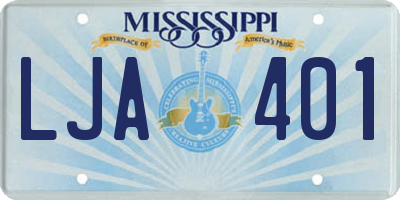 MS license plate LJA401