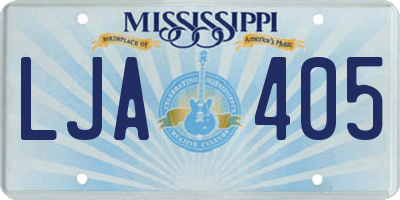 MS license plate LJA405