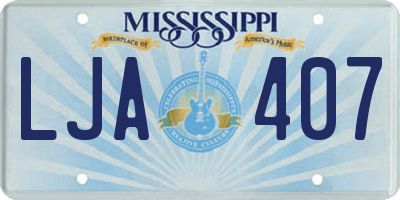 MS license plate LJA407