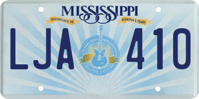 MS license plate LJA410