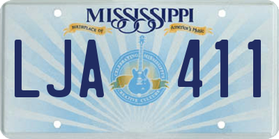 MS license plate LJA411