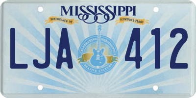 MS license plate LJA412
