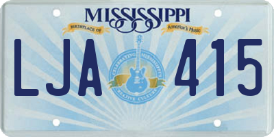 MS license plate LJA415