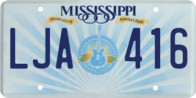 MS license plate LJA416