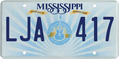 MS license plate LJA417
