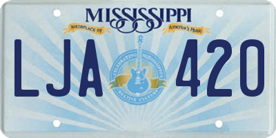 MS license plate LJA420