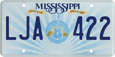 MS license plate LJA422