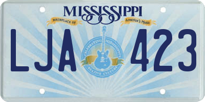 MS license plate LJA423