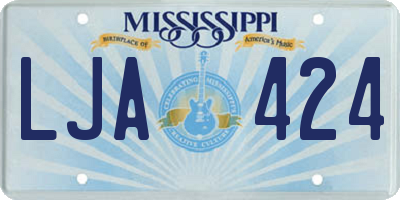 MS license plate LJA424