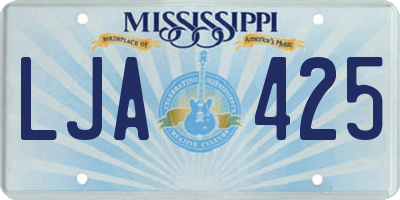 MS license plate LJA425