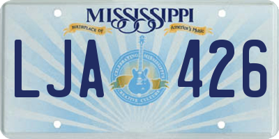 MS license plate LJA426