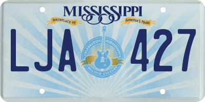 MS license plate LJA427