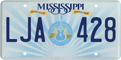 MS license plate LJA428