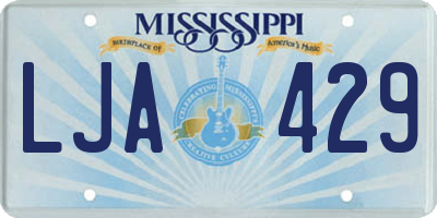 MS license plate LJA429