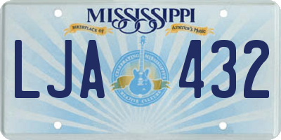 MS license plate LJA432
