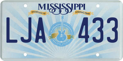 MS license plate LJA433