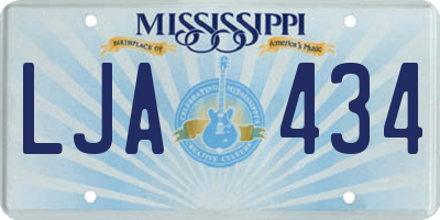 MS license plate LJA434