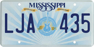 MS license plate LJA435