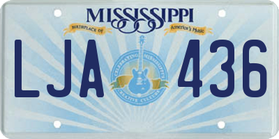MS license plate LJA436