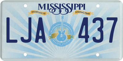 MS license plate LJA437