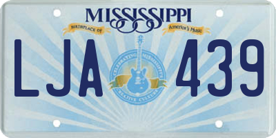 MS license plate LJA439