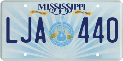 MS license plate LJA440