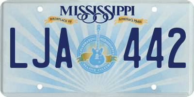 MS license plate LJA442