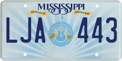 MS license plate LJA443