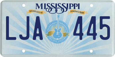 MS license plate LJA445