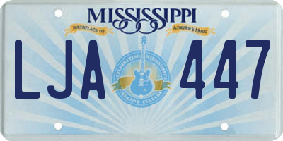 MS license plate LJA447