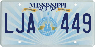 MS license plate LJA449