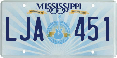 MS license plate LJA451