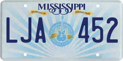 MS license plate LJA452