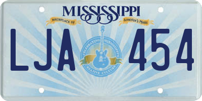 MS license plate LJA454