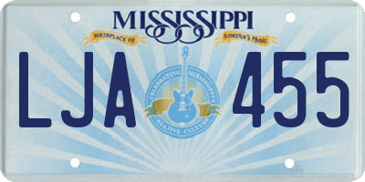 MS license plate LJA455