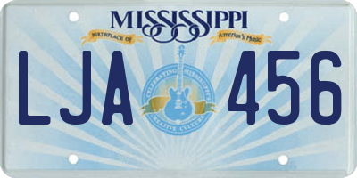 MS license plate LJA456