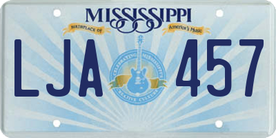 MS license plate LJA457