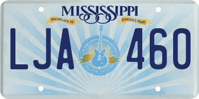 MS license plate LJA460