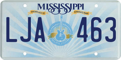 MS license plate LJA463