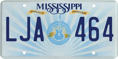 MS license plate LJA464