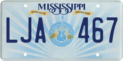 MS license plate LJA467