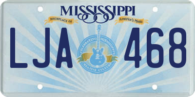 MS license plate LJA468
