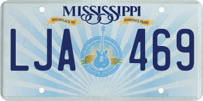 MS license plate LJA469