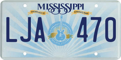 MS license plate LJA470