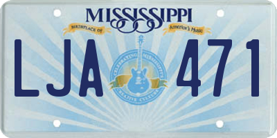 MS license plate LJA471