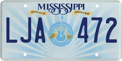 MS license plate LJA472