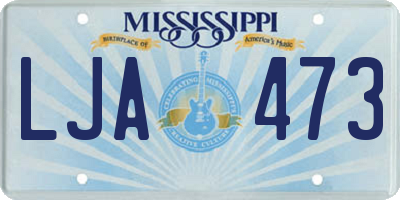 MS license plate LJA473