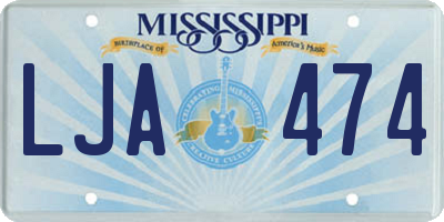 MS license plate LJA474